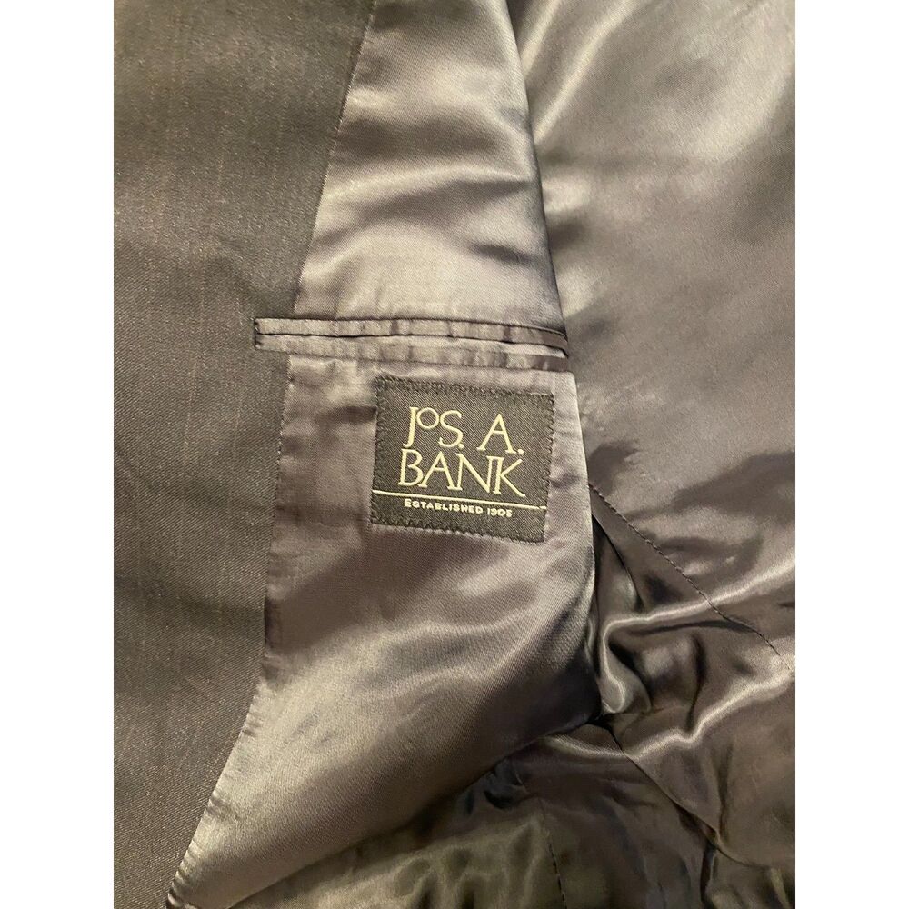 Jos. A. Bank 2 Button Gray Pinstripe Sport Coat Blazer Jacket 42R - Picture 8 of 11